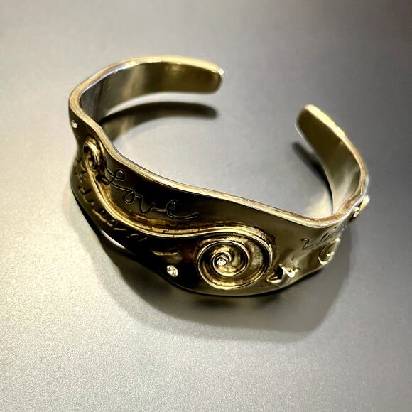 Chico's Brutalist Cuff Bracelet Love Hope Dream Wish - Picture 3 of 8